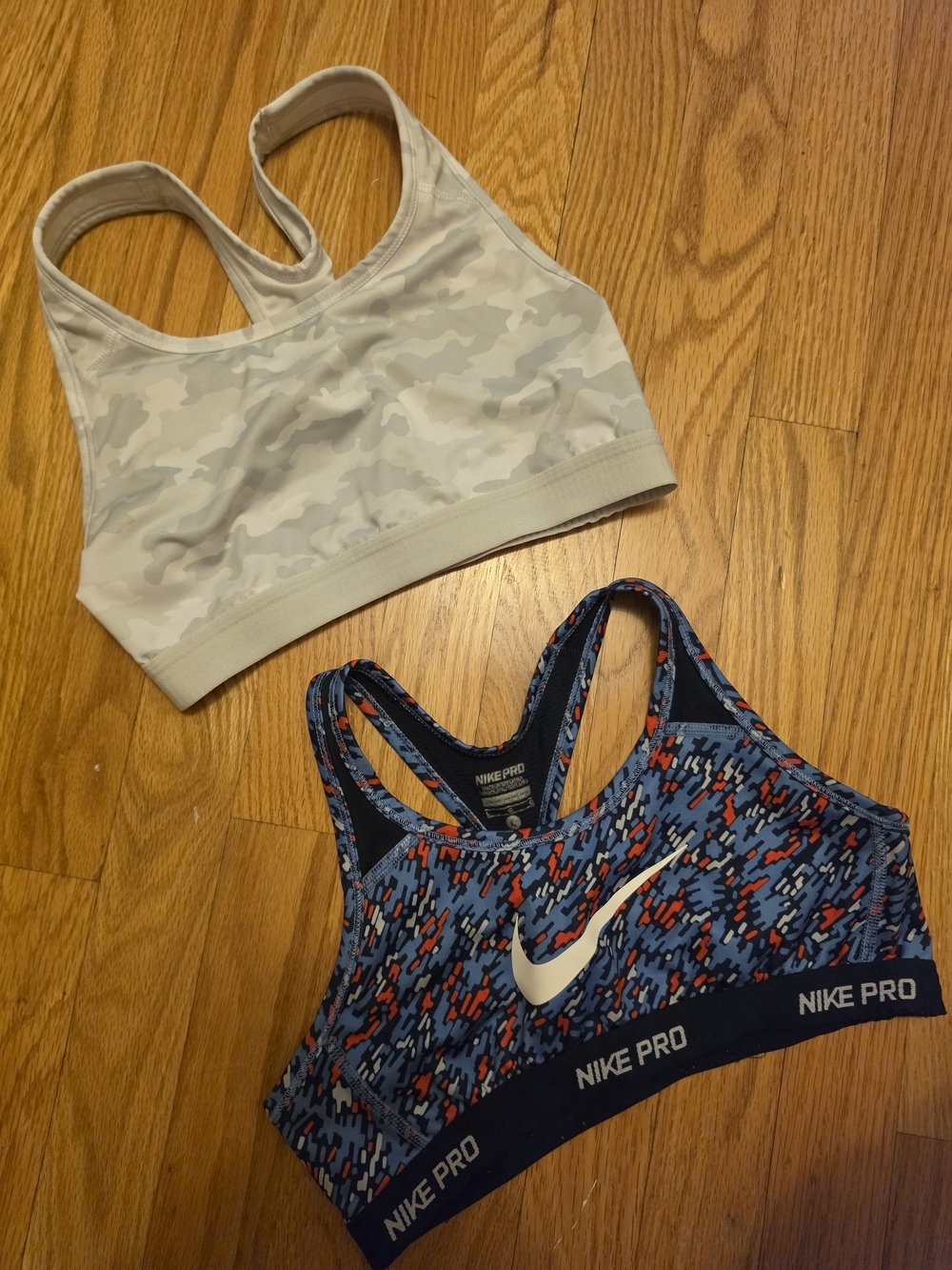 Nike Pro Blue Multi Camo Sports Bras (2)